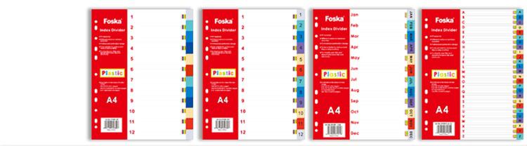 Assorted Colors PP Index divider