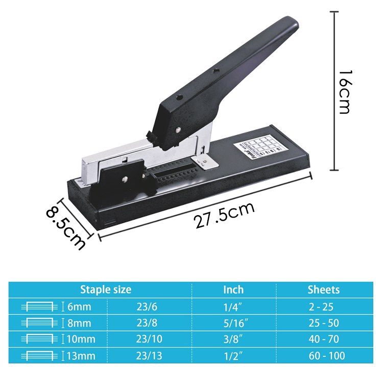 HC-120A Heavy Duty Stapler Size