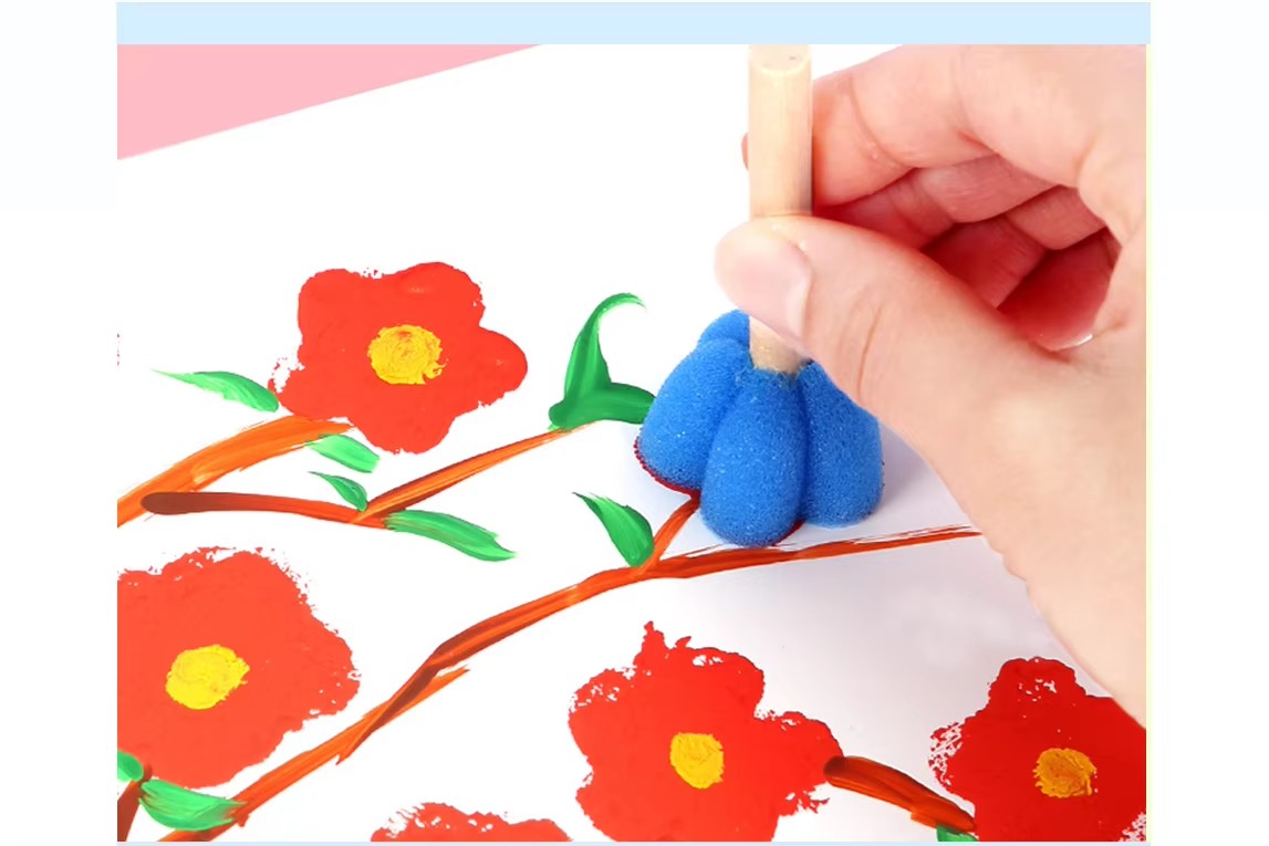 kids painting foam brush