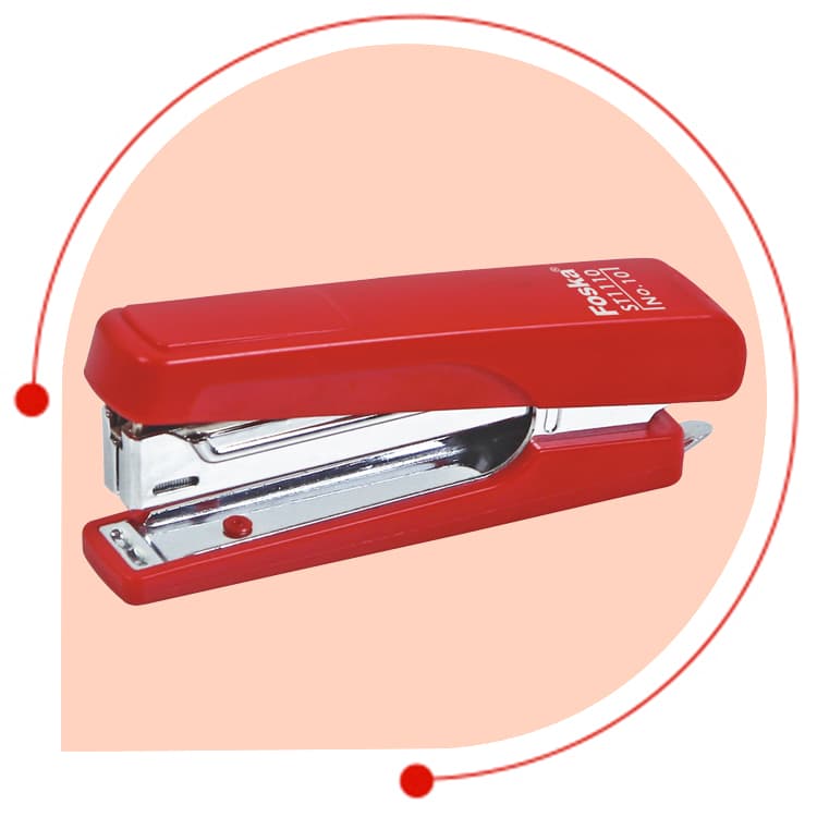 red color stapler