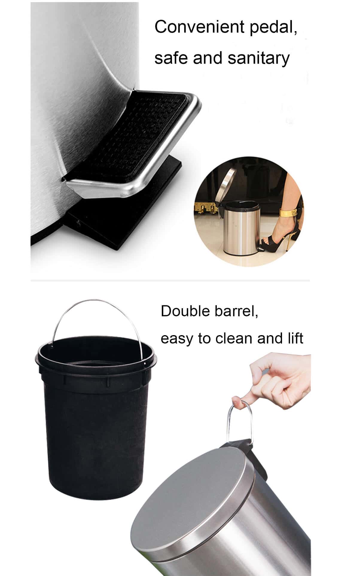 Wholesale Stainless wastebin