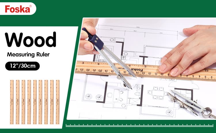 30CM Straight Wooden Ruler
