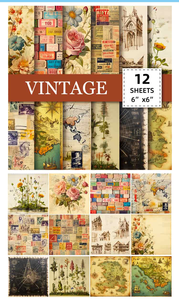 Retro Style Scrapbook Paper