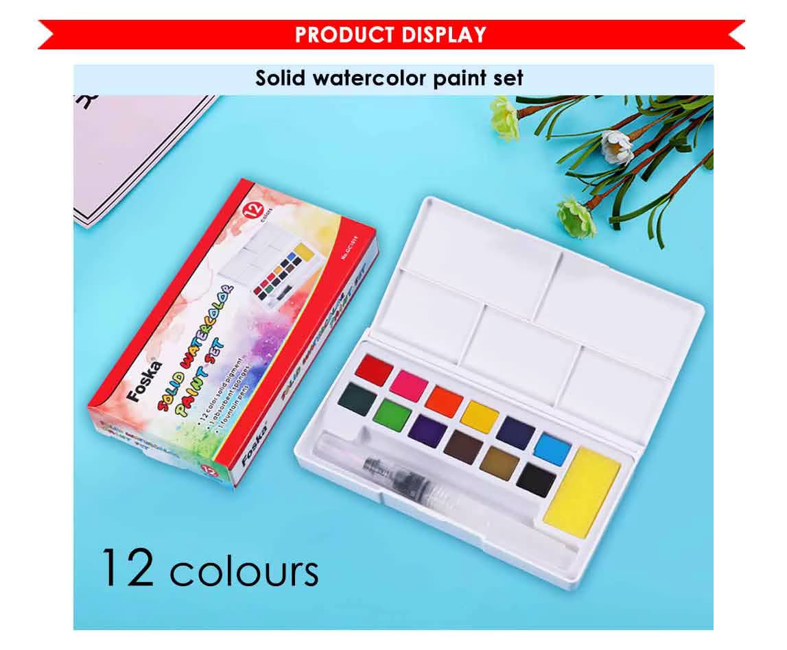 Solid watercolor paint set