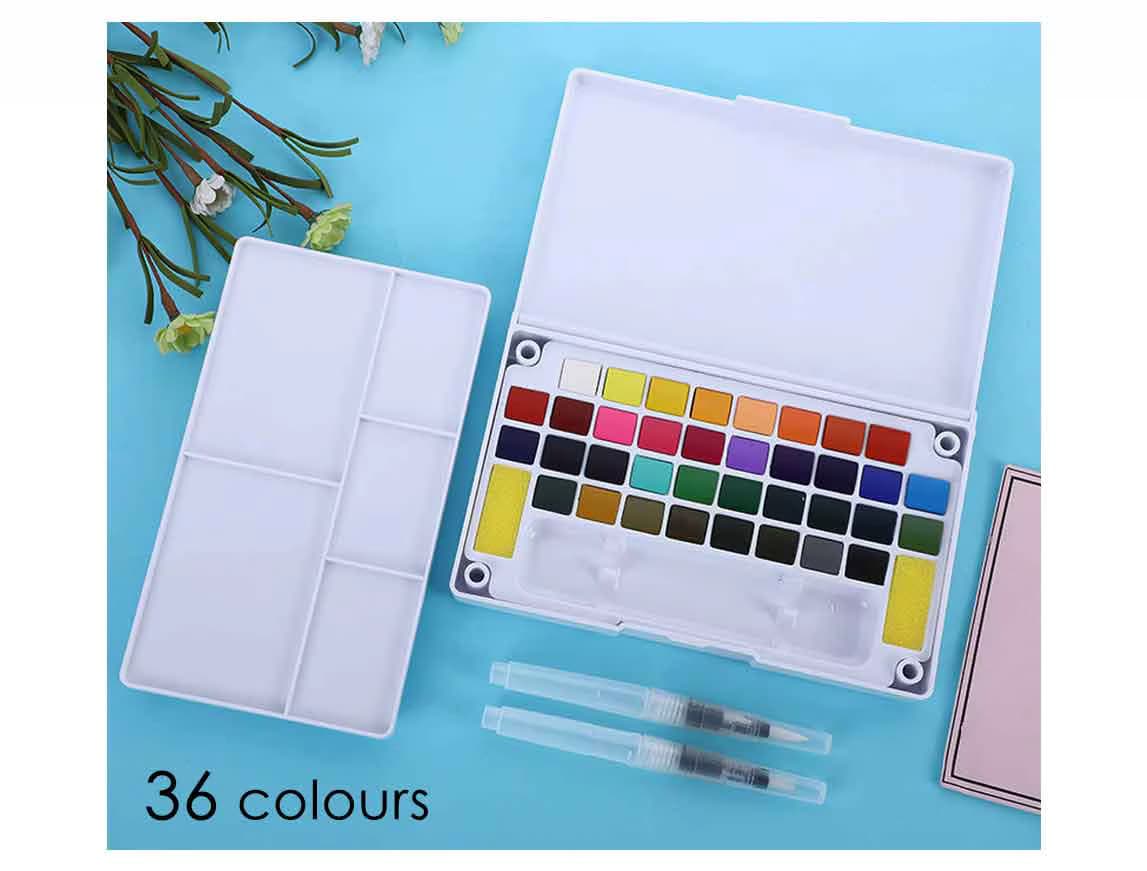 36 colors solid watercolor paint set