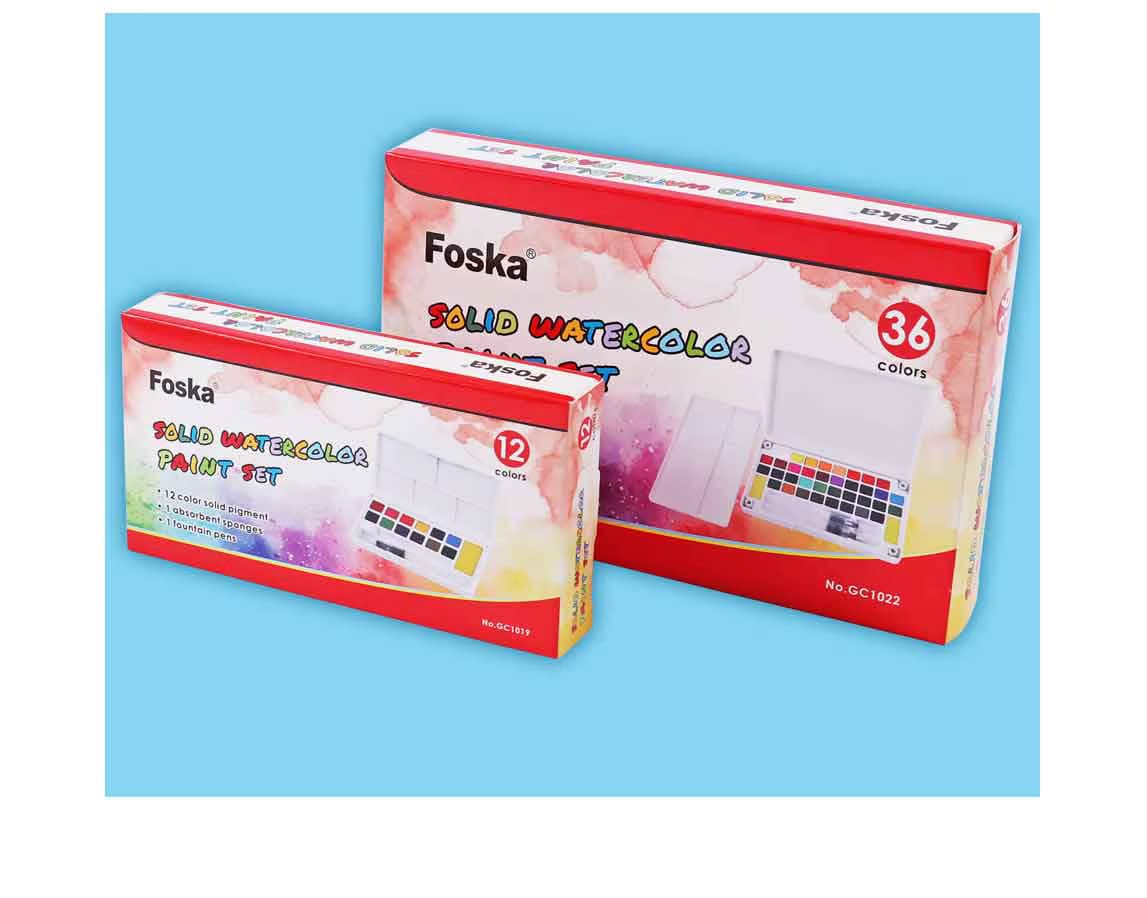 Foska solid watercolor paint set