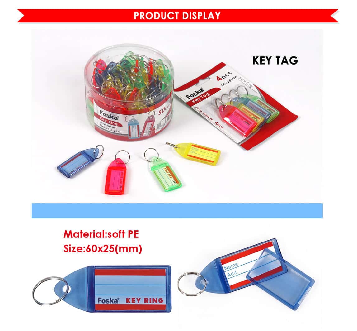 plastic key tag