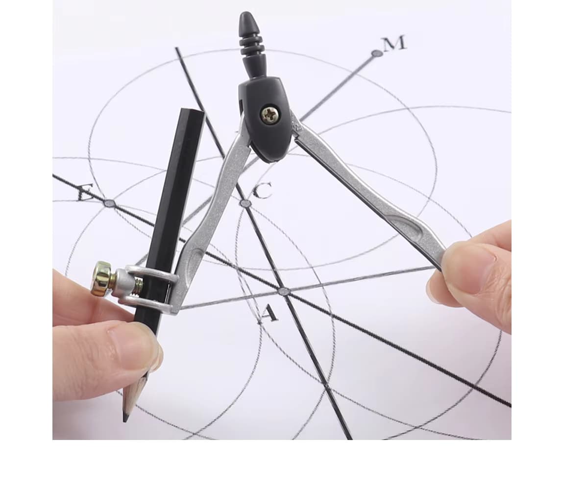 Metal Compass With Protractor