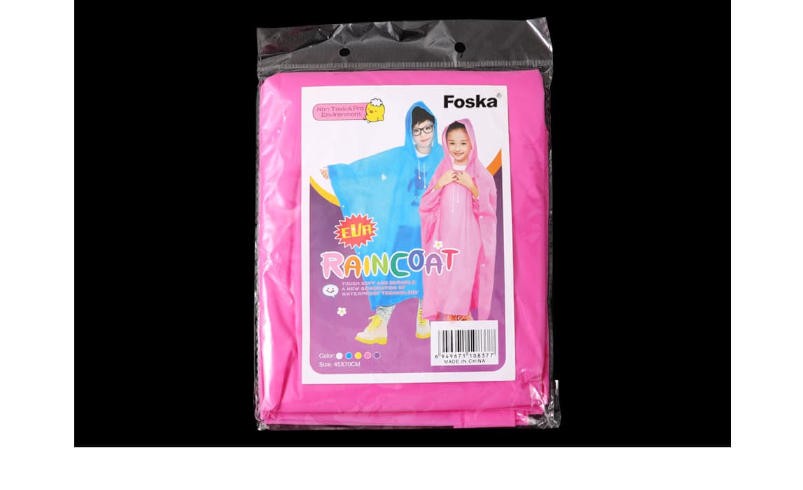 Packing for PEVA Raincoat