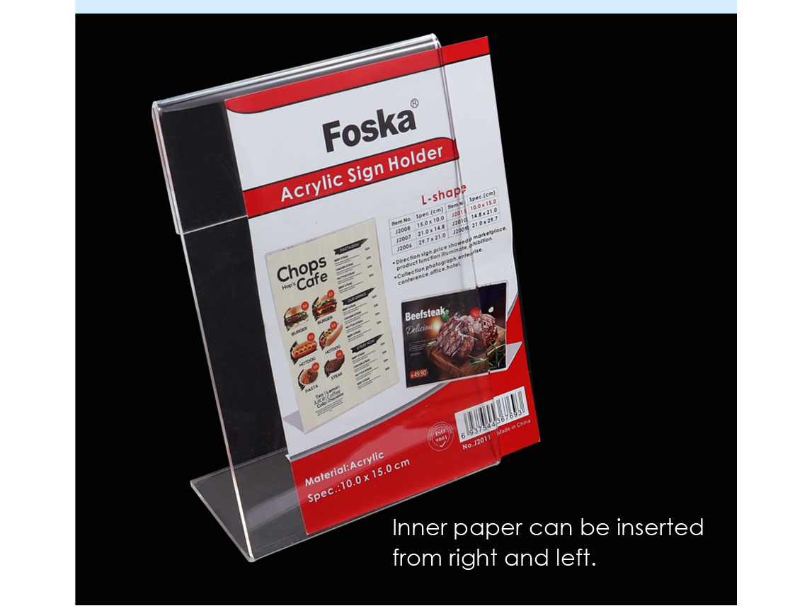 Acrylic sign holder for office