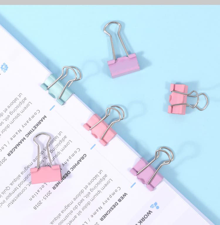 Assorted Colors Binder Clips