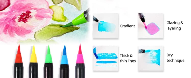 Professional Brush Tip pens