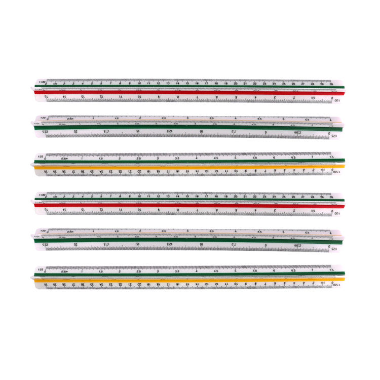 triangular scale ruler