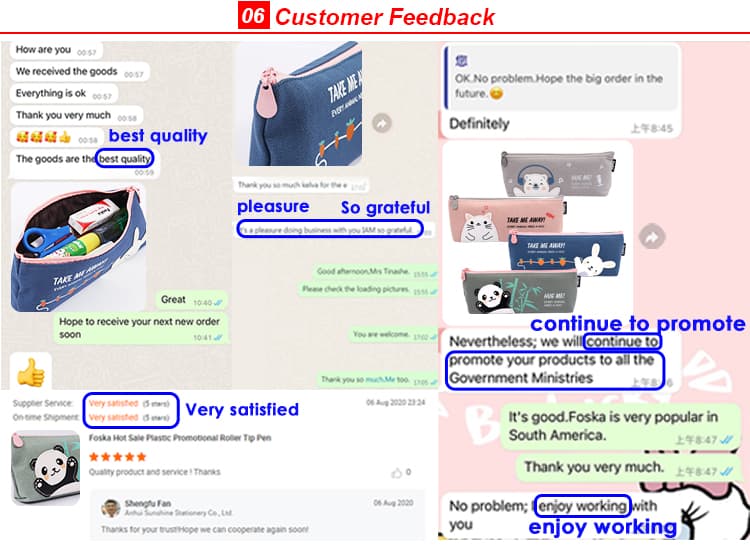 Feedback for Pencil Bags 