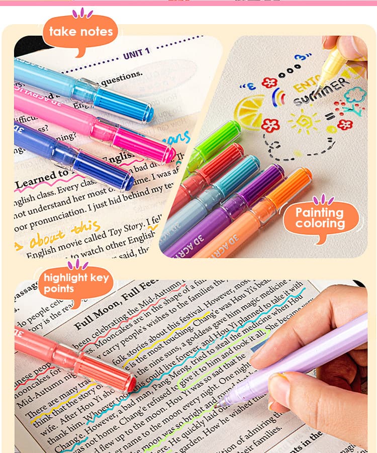 12 colors acrylic marker