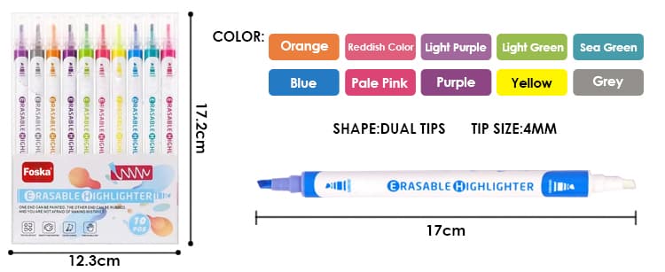 Dual Tip Erasable highlighter