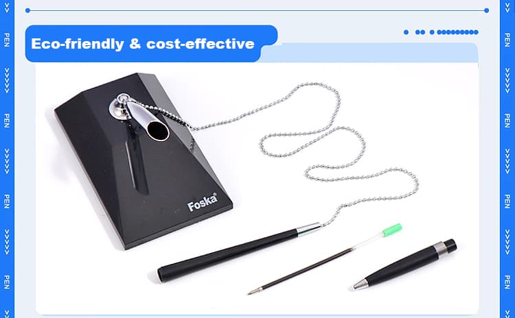 Desktop Pens With Bead Chain Desktop Pens With Bead Chain
