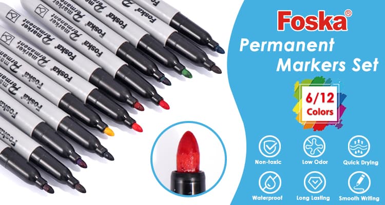6/12 Colors Permanent Markers
