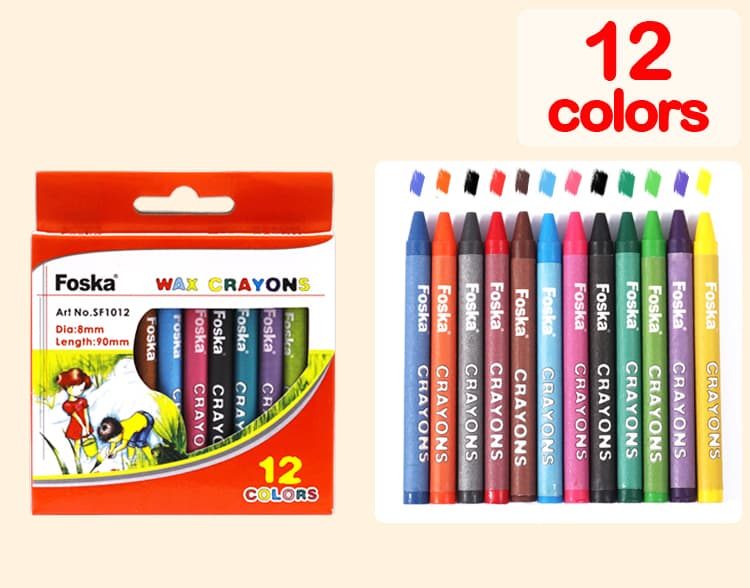 12 colors Wax Crayons
