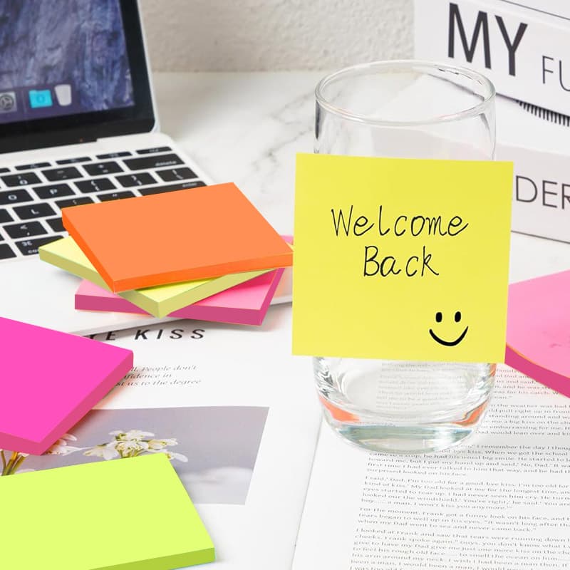 bright colorful sticky notes